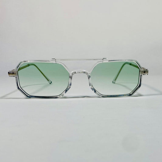 Lunettes de luxe transparentes vert émeraude