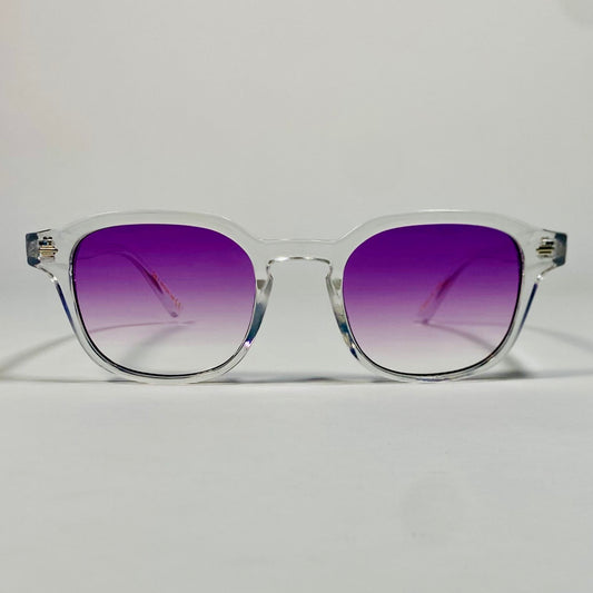 Lunettes de soleil transparentes à verres dégradés violets