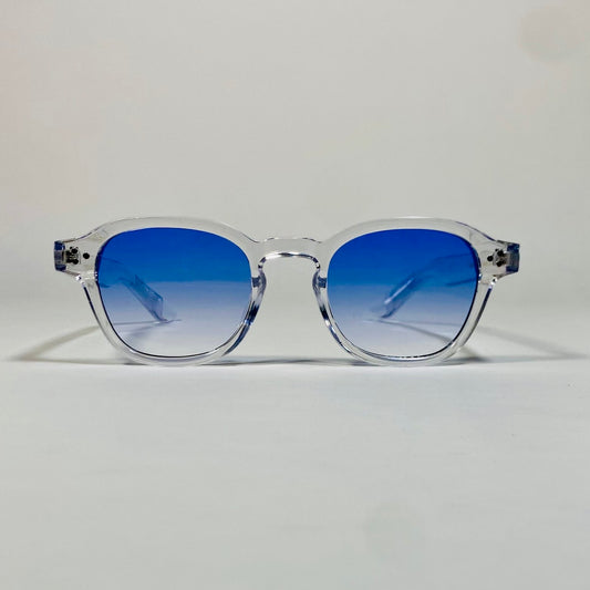 Lunettes de soleil transparentes à verres bleus