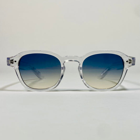 Lunettes de soleil transparentes à verres dégradés bleus