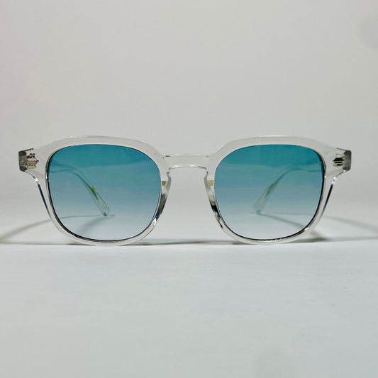 Lunettes de soleil transparentes à verres bleu turquoise